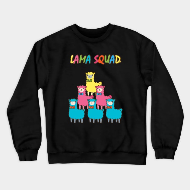 The colourful Lama Squad Crewneck Sweatshirt by SPAZE